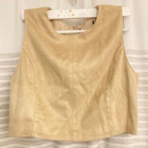 Suede Tan Crop Top Medium